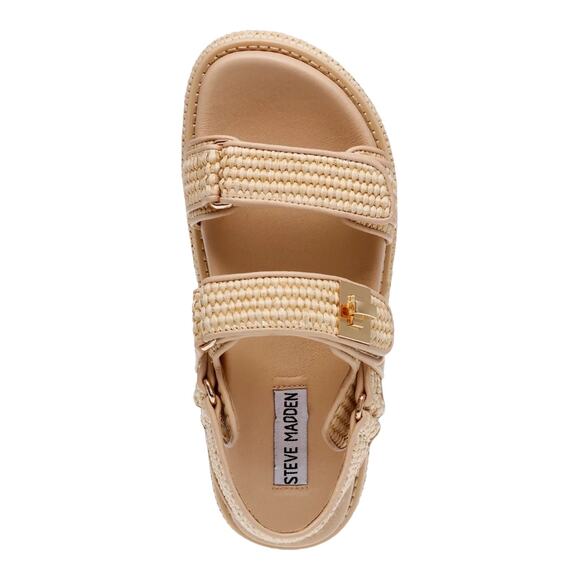 Steve Madden Women's Bigmona Platform Footbed Sandals Light Tan Size 9 1/2 M - Picture 3 of 4